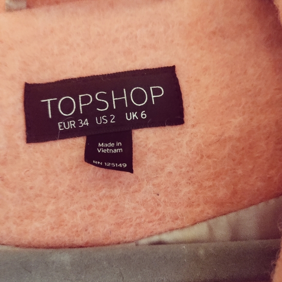 Topshop Boiled Wool Coral Coat - Picture 7 of 12